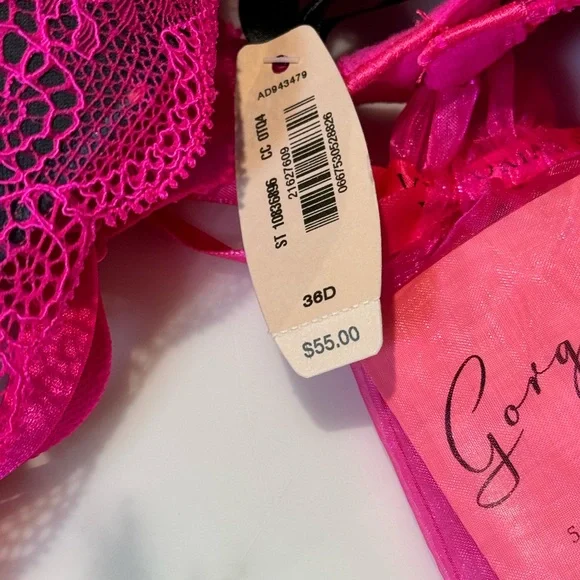 PINK Victoria's Secret Fuchsia Lace Bra - Picture 3 of 3